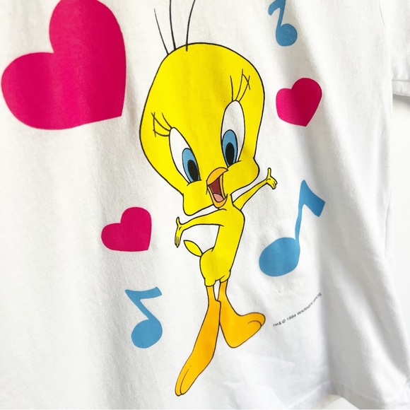 Vintage 1994 Tweety Bird Looney Tunes Tiny Tee Shirt XS - Picture 3 of 6